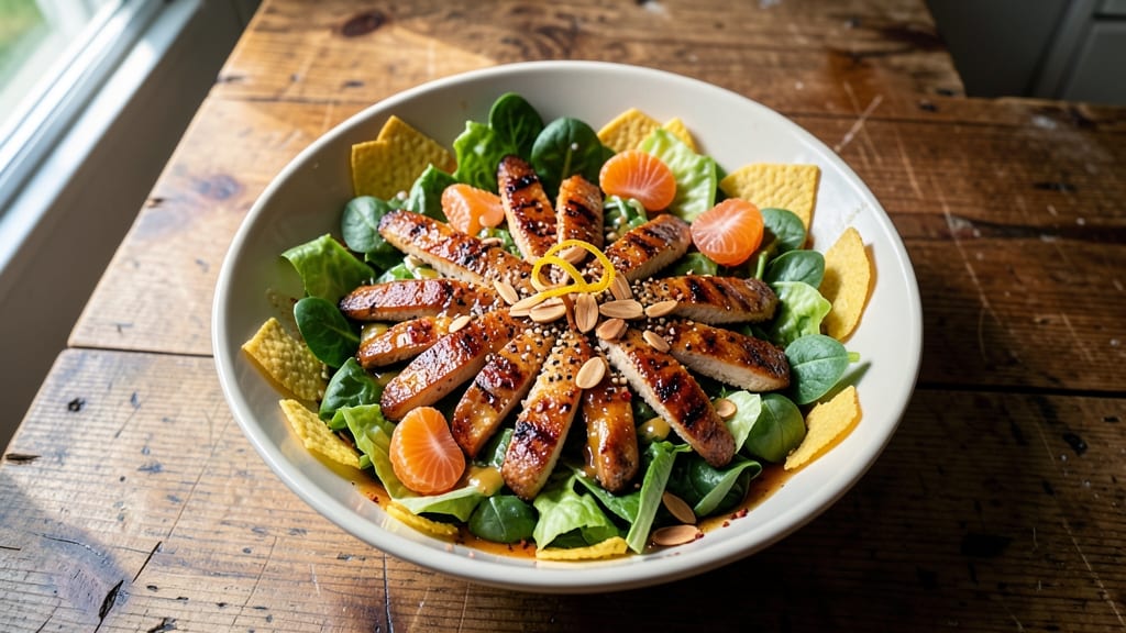 Applebee's Asian Chicken Salad Copycat Recipe: Crunchy Tortilla Topping and Foil-Sealed Juiciness