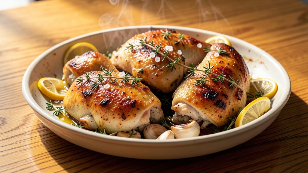 Baked Chicken Thyme Recipe: Golden Brown Crust With Aromatic Fragrance
