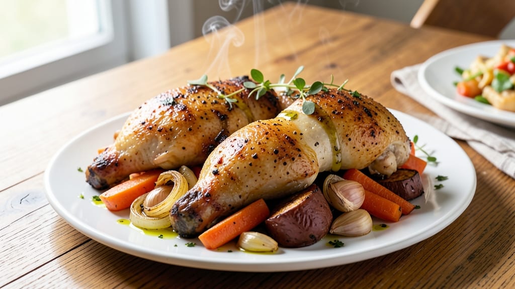 Baked Chicken Thighs With Roasted Veggies Recipe: Honey-Mustard Glaze Locks in Flavor