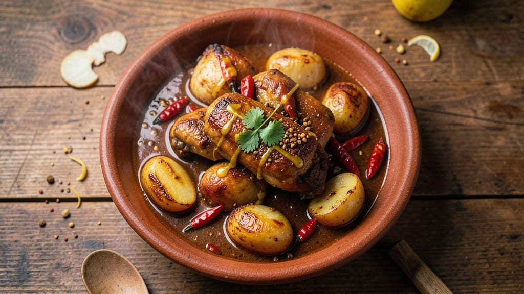 Authentic Bengali Chicken Curry Recipe: Fragrant Mustard Paste and Potato Base