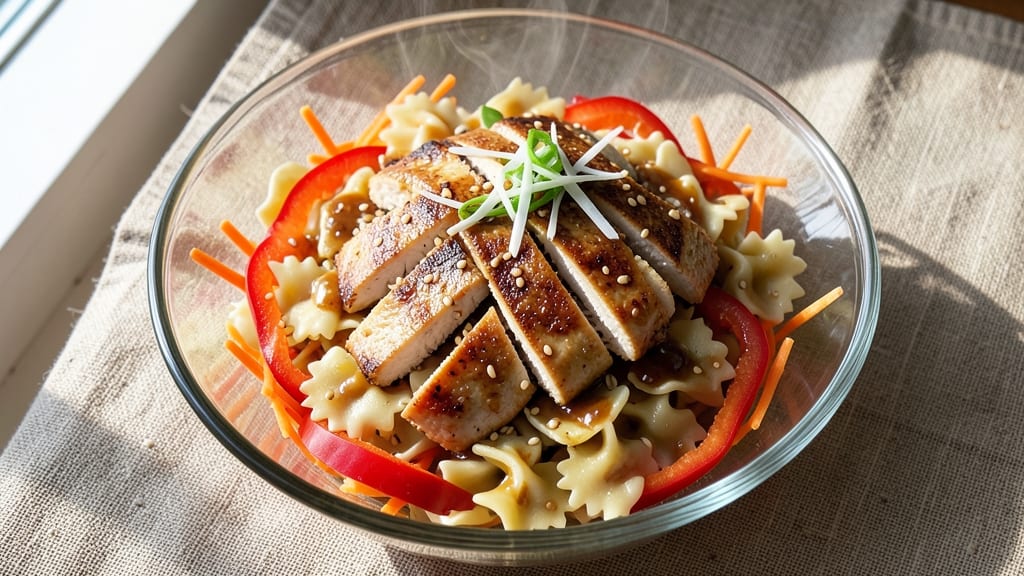 Asian Chicken Pasta Salad Recipe: Sesame-Ginger Zing With Crunchy Peanuts