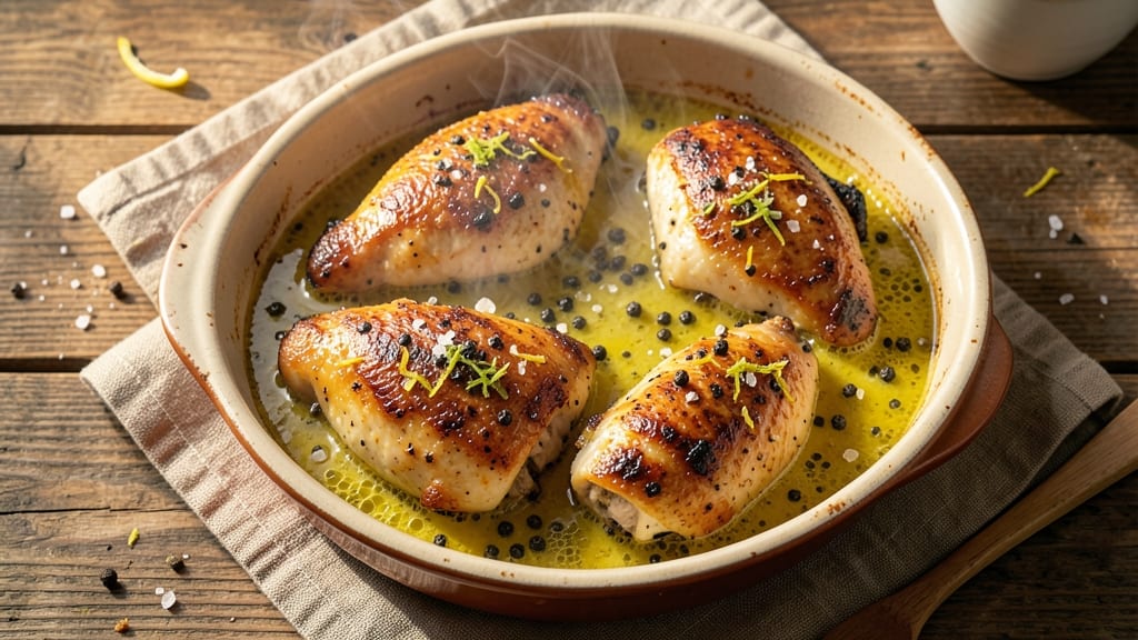 Baked Lemon Pepper Chicken Thighs Recipe: Zesty Crust Locks in Juicy Tenderness