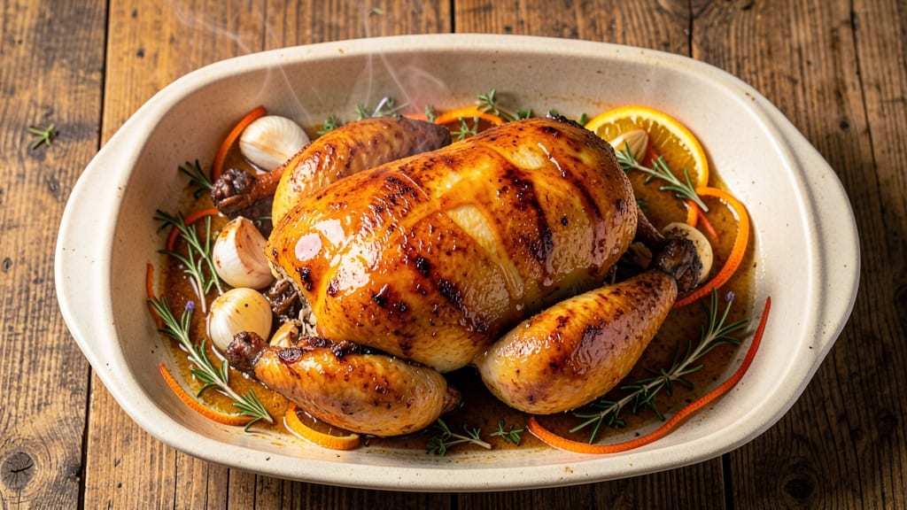 Baked Orange Whole Chicken Recipe: Citrus-Basted Skin That Shatters With Every Bite