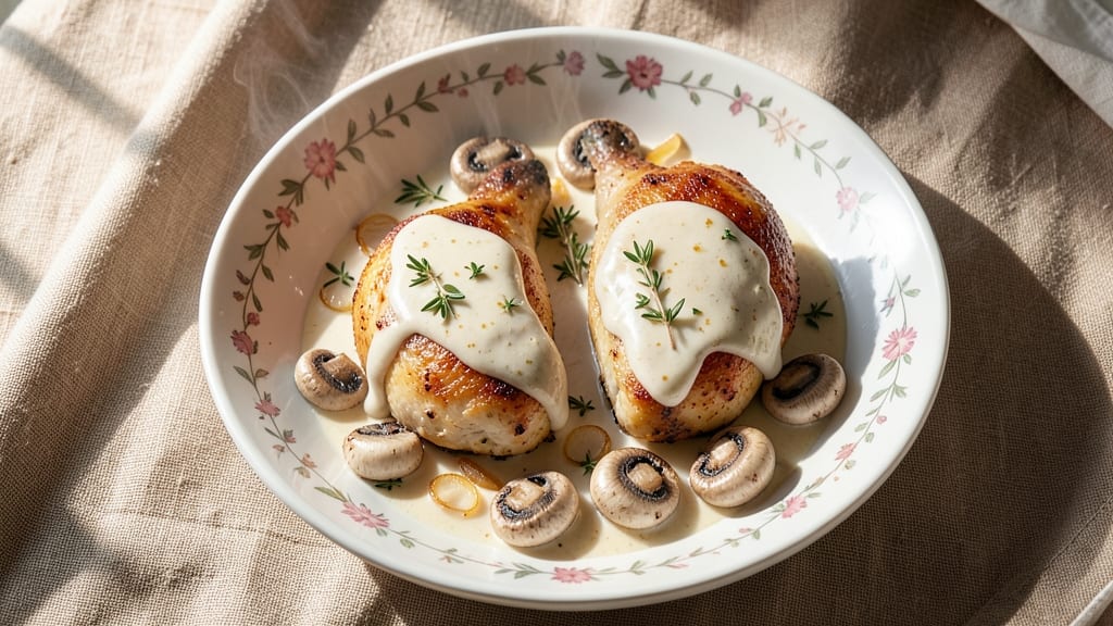 Baked Chicken in White Sauce Recipe: Velvety Mushroom Cream Harmony