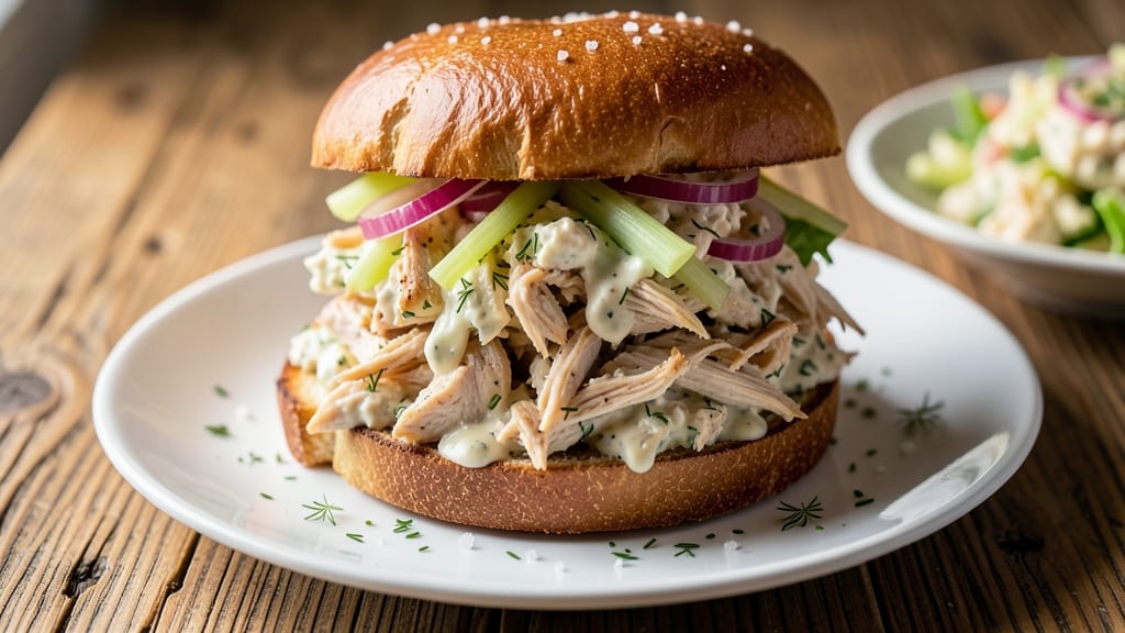Award-Winning Chicken Salad Sandwich Recipe: Crispy Croutons and Creamy Herbed Magic
