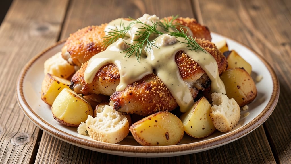 Baked Ranch Chicken and Potatoes Recipe: Crispy-Topped Comfort in One Pan