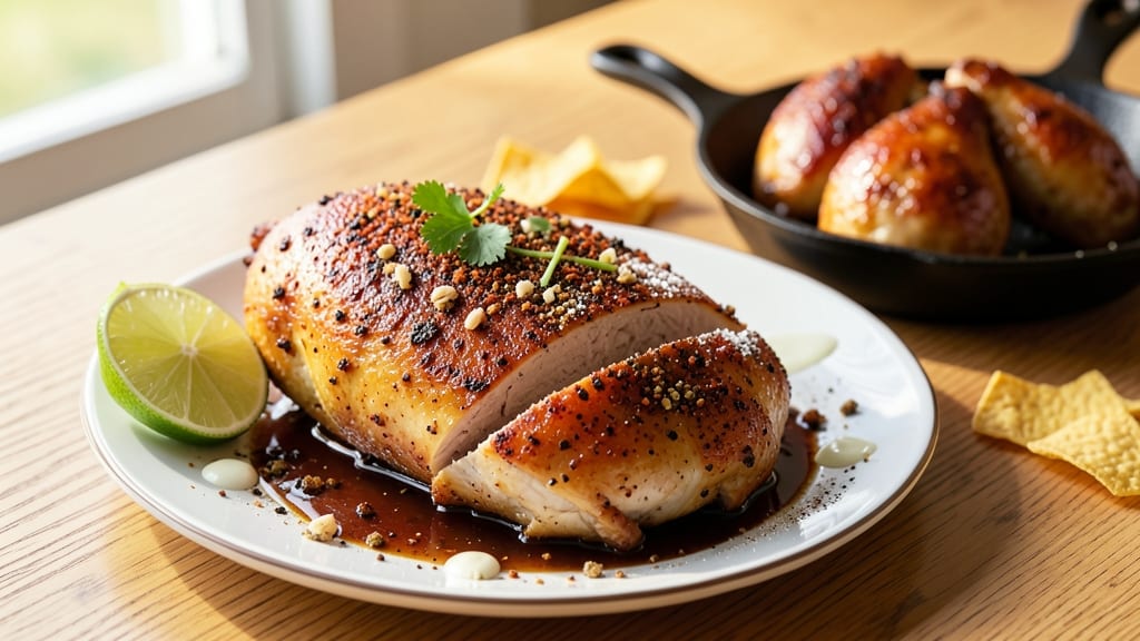 Baked Fiesta Chicken Recipe: Smoky Chipotle and Cumin Crust With Juicy Centers