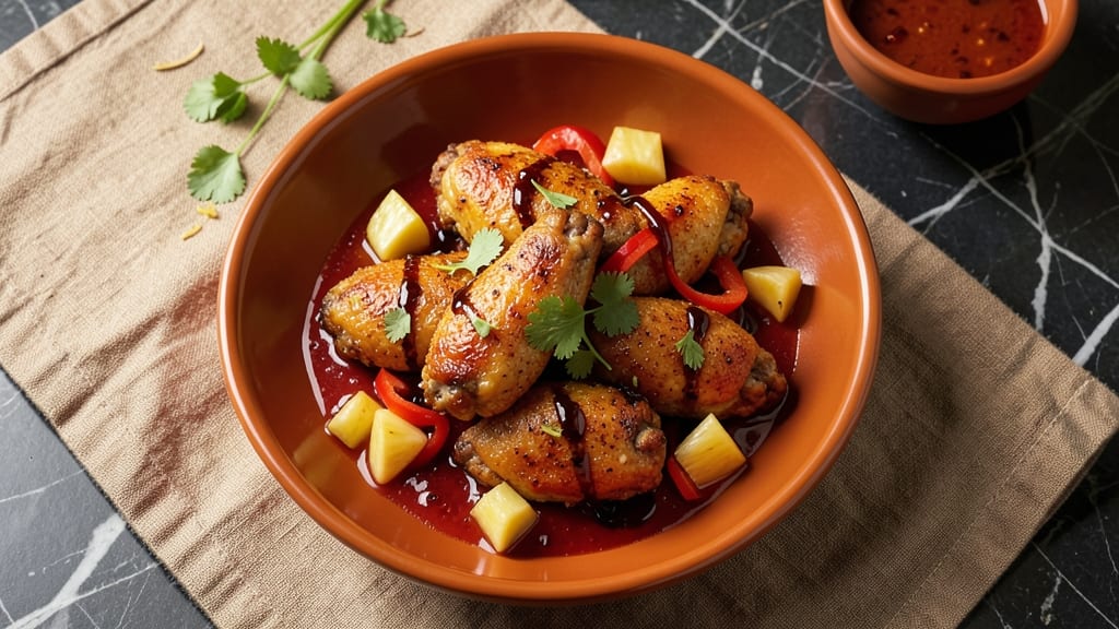 Baked Sweet and Sour Chicken Wings Recipe: Crispy Bite with Tangy Pineapple Gloss