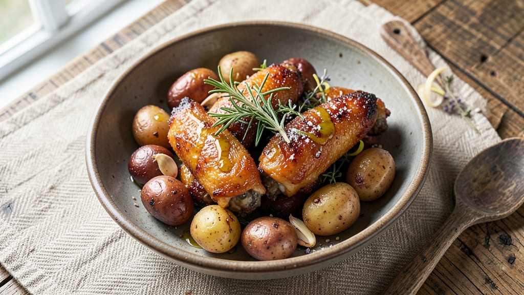 Baked Chicken Wings and Potatoes Recipe: Foil-Sealed Crispiness Meets Herbed Potatoes