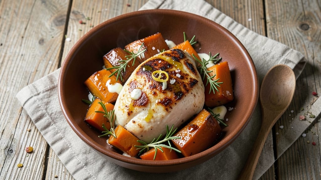 Baked Chicken Breast and Butternut Squash Recipe: Sweet-Savory Roast With Foil-Sealed Tender Meat