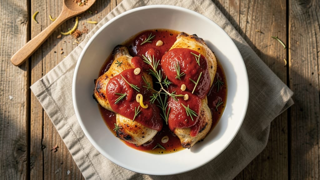 Baked Tomato Chicken Thighs Recipe: Juicy Interiors with Caramelized Crust