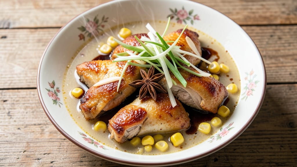 Authentic Chinese Chicken and Sweetcorn Soup Recipe: Fragrant Star-Anise Broth with Silky Corn