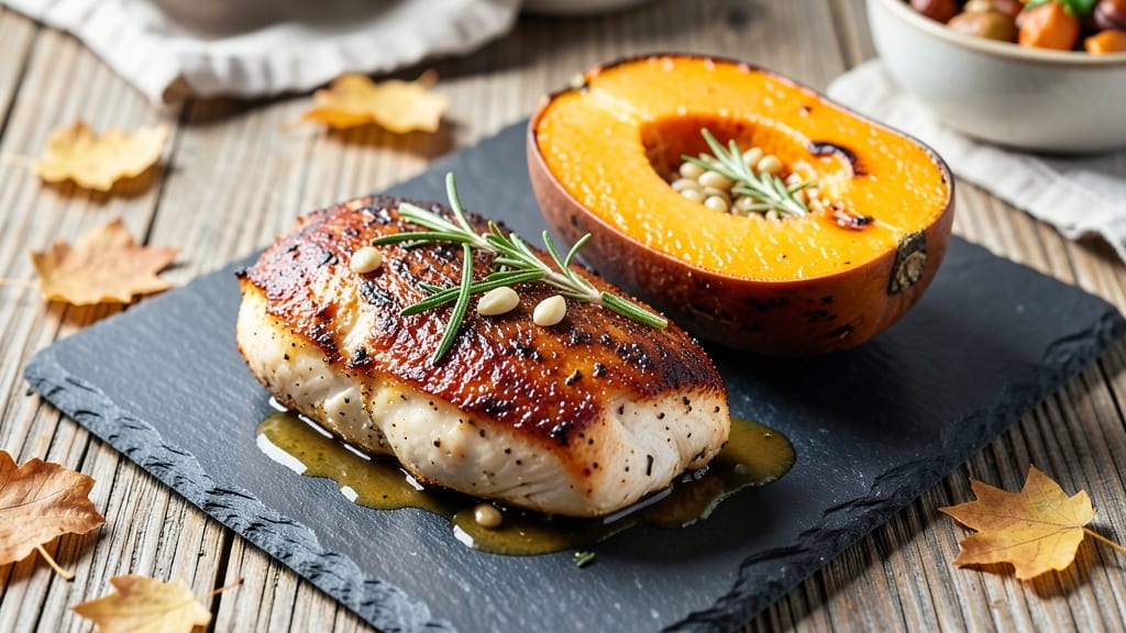 Baked Chicken Breast and Acorn Squash Recipe: Sweet-Savory Roast With Foil-Sealed Juice Lock