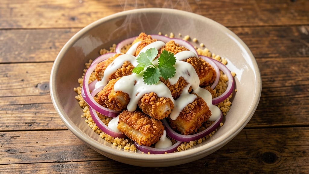 Moe's Famous Chicken Recipe: Crispy Fried Onion Crown Over Creamy Mushroom Gravy